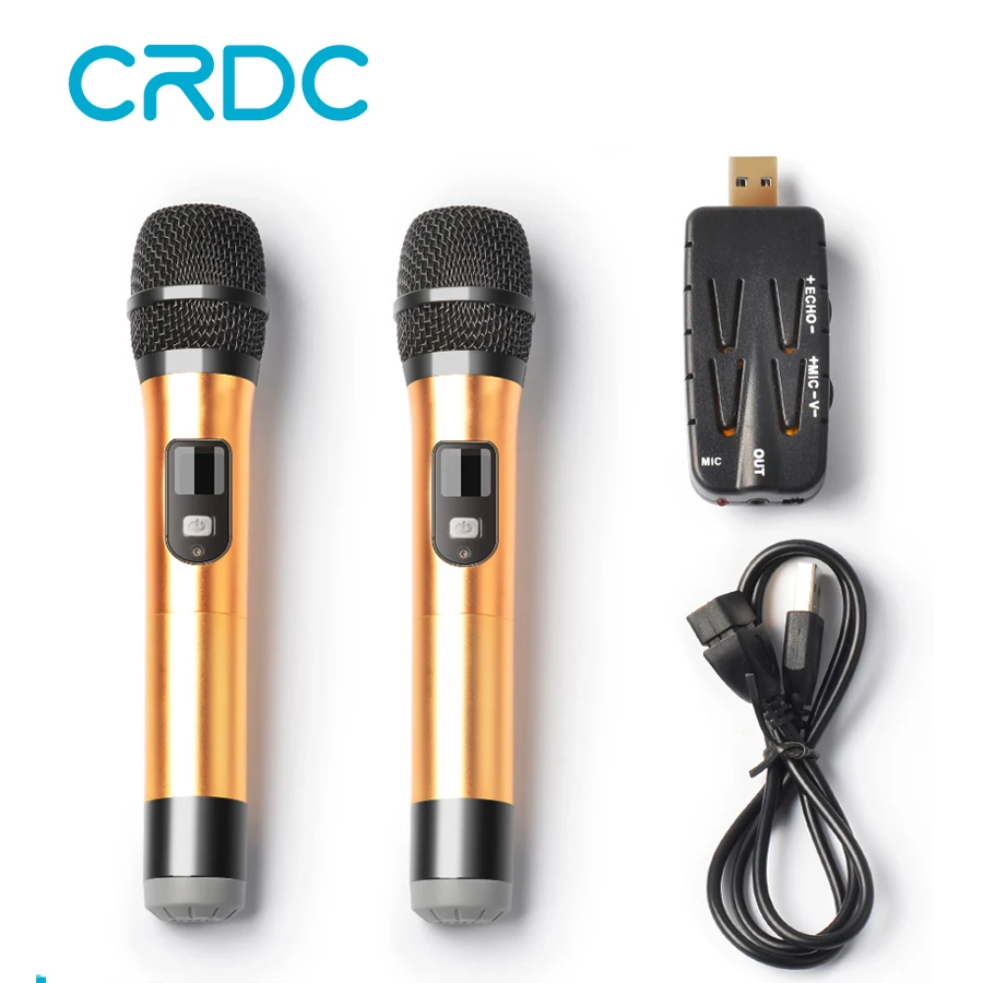 

CRDC 2PCS TP-WIRELESS Dual Channel USB Wireless Microphone For Karaoke Computer KTV Conference Lecture Stage Wedding Recording