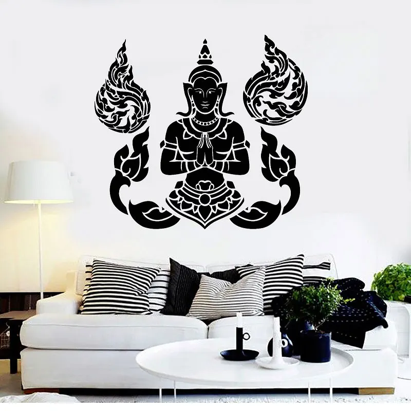 

Hindu Mythical Character Yoga Meditation Art Deco Vinyl Wall Decal Yoga Studio Home Decor Wall Sticker YJ19