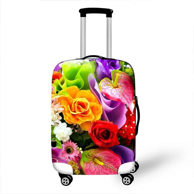 Flower Luggage Protective Covers For 18 28 Cases Elastic Pink Suitcase