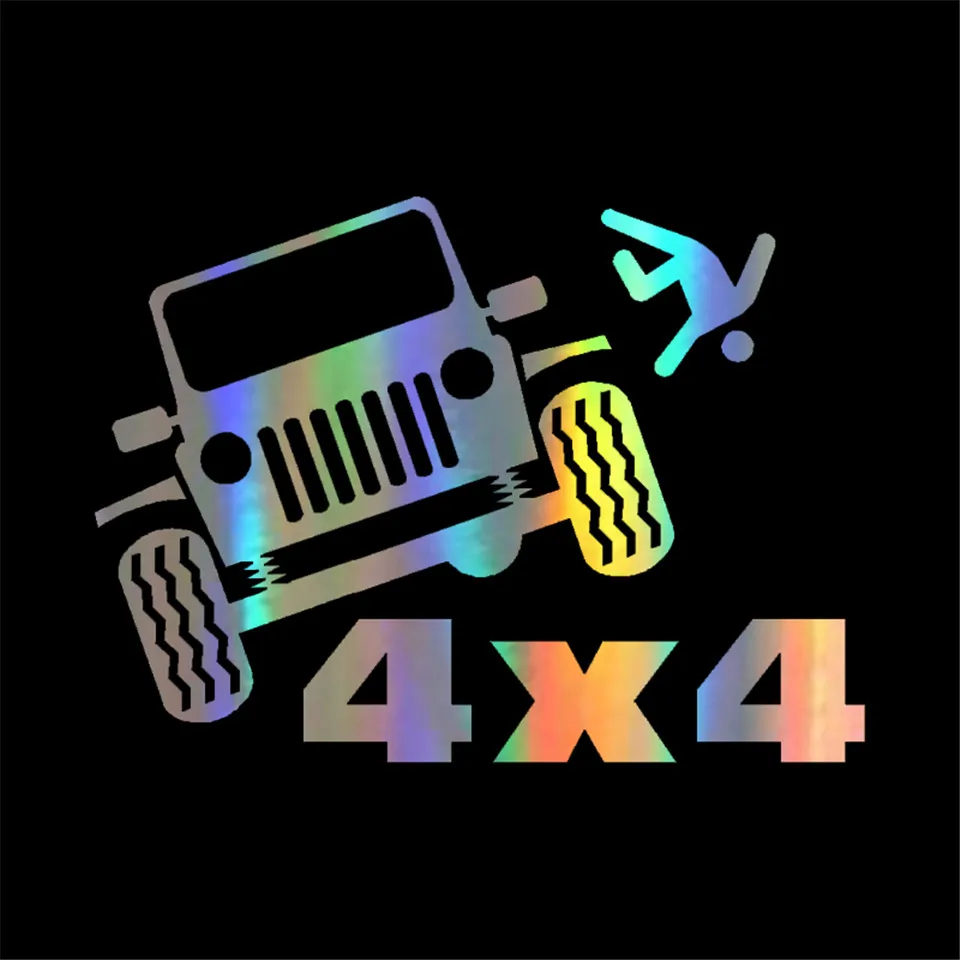 15cm11cm 4x4 Funny Vinyl Car-styling Decal Motorcycle Car Sticker BlackSilverLaser (4)
