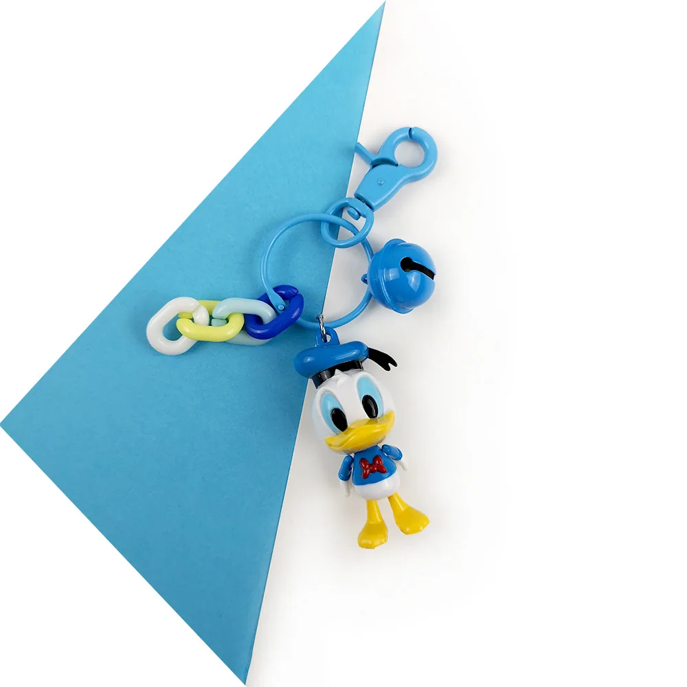 

2019 New Cartoon Mickey Minnie Figure Key Chain Set Donald Duck Daisy Tinker Bell Building Blocks Educational Toys Key Ring