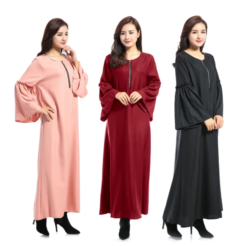 2018 Elegant Muslim Dress Abaya Dubai Prayer Clothes Jilbab Modest Clothing Hijab...
