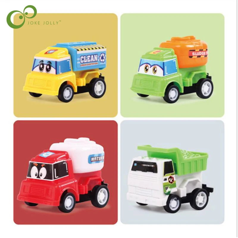 

Cartoon pull back car toy hot sale mini pull back engineering car children birthday gift new hot sale WYQ