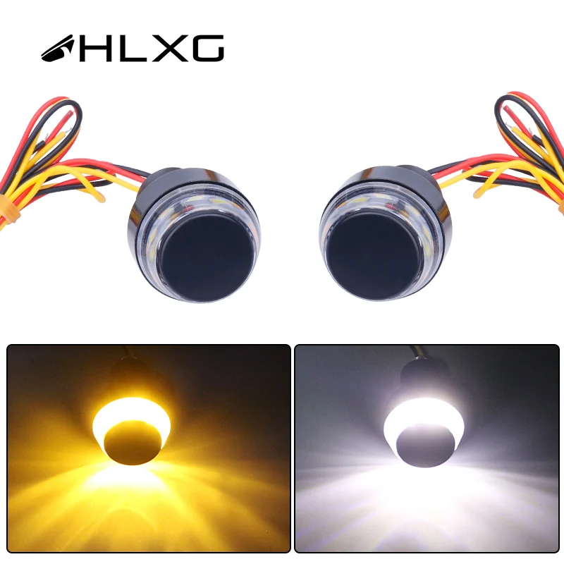 

LED Warning Signal Light Indicator Blinker Handle Bar End Handlebar parking lights flashing motorcycle led White Amber HLXG 2PCS