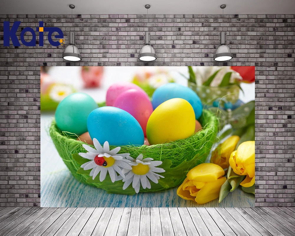 

200Cm*150Cm Easter Photography Backdrops Tulip Basket Eggs Photo Backdrops Easter Sunday Zj