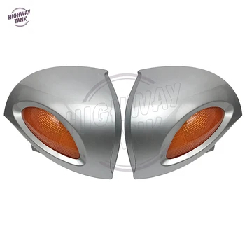 

Silver Motorcycle Rear View Mirrors Turn Signals Lights Cover Motocross Mirror Shell Case for BMW R1100 RT R1100 RTP R1150 RT