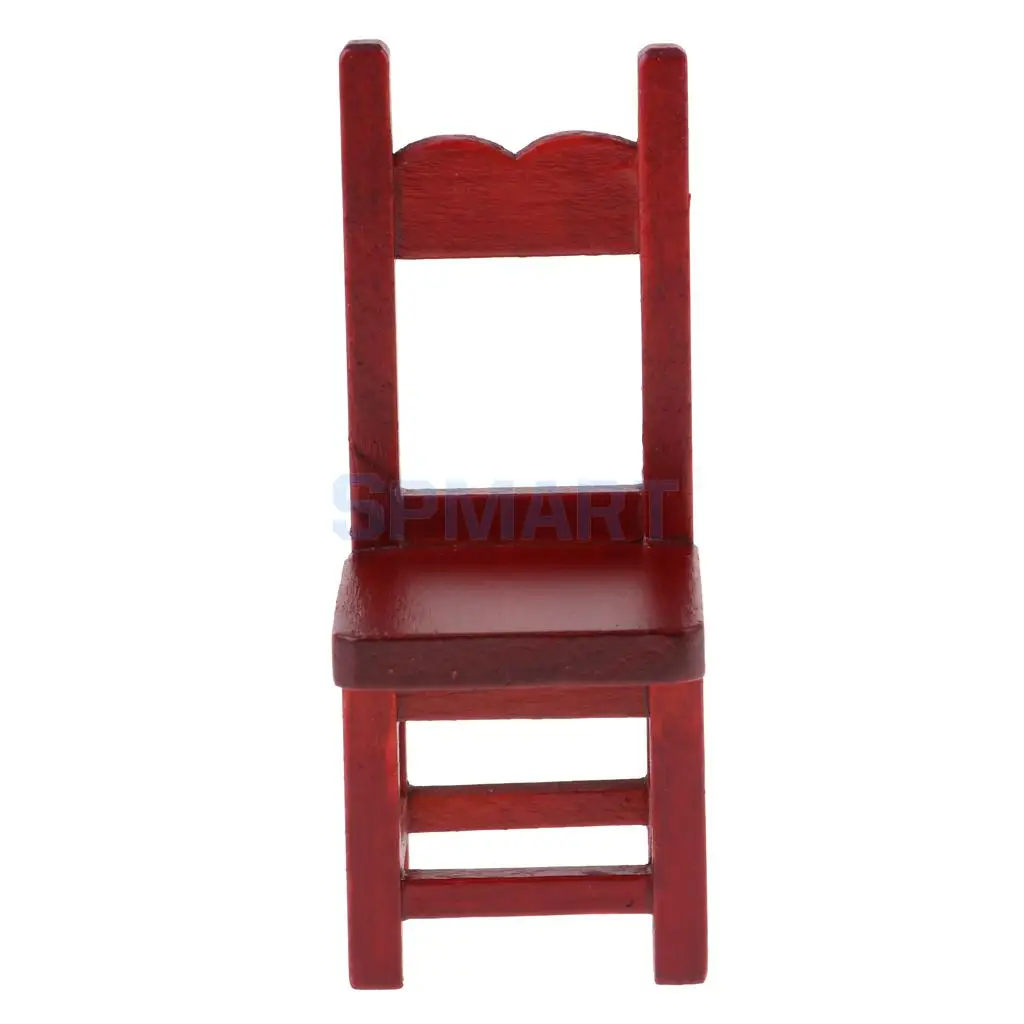 1:12 Dollhouse Miniature Furniture Decor Rosewood Stool Bench Red Fairy Garden Accessory
