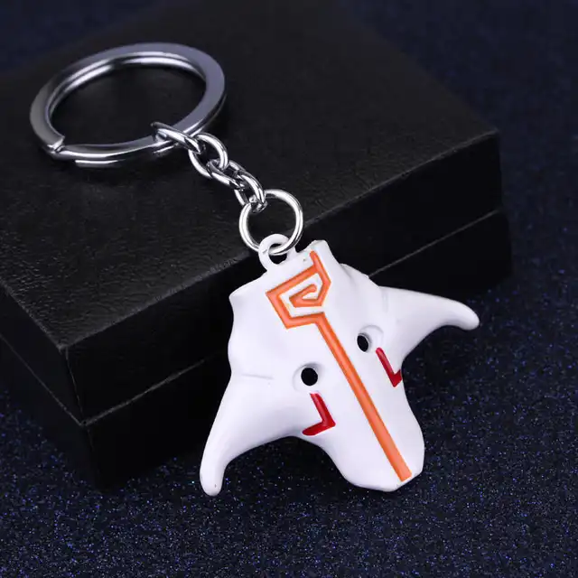 Dota 2 Juggernaut Mask Keychain High Quality White Dominate Keyring For Men And Women Jewelry Accessories