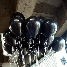 10 unids/lote 10 pulgadas 1,5g negro globo de látex para helio Bola de aire inflable de los niños de la boda de fiesta de cumpleaños suministros de decoración globo