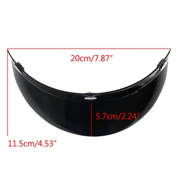 

New Universal 3 Snap Visor Face Black Shield Lens For Motorcycle Helmets Open Face qyh