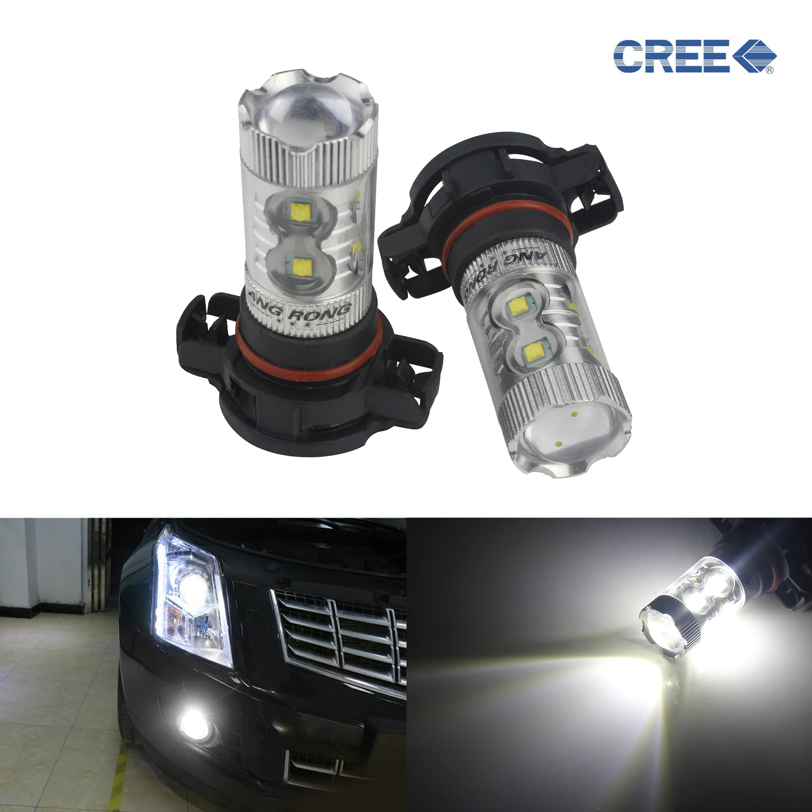 ANGRONG 2x C REE светодиодный H16 PS19W PSX24W лампочка 50W высокая мощность боковой светильник