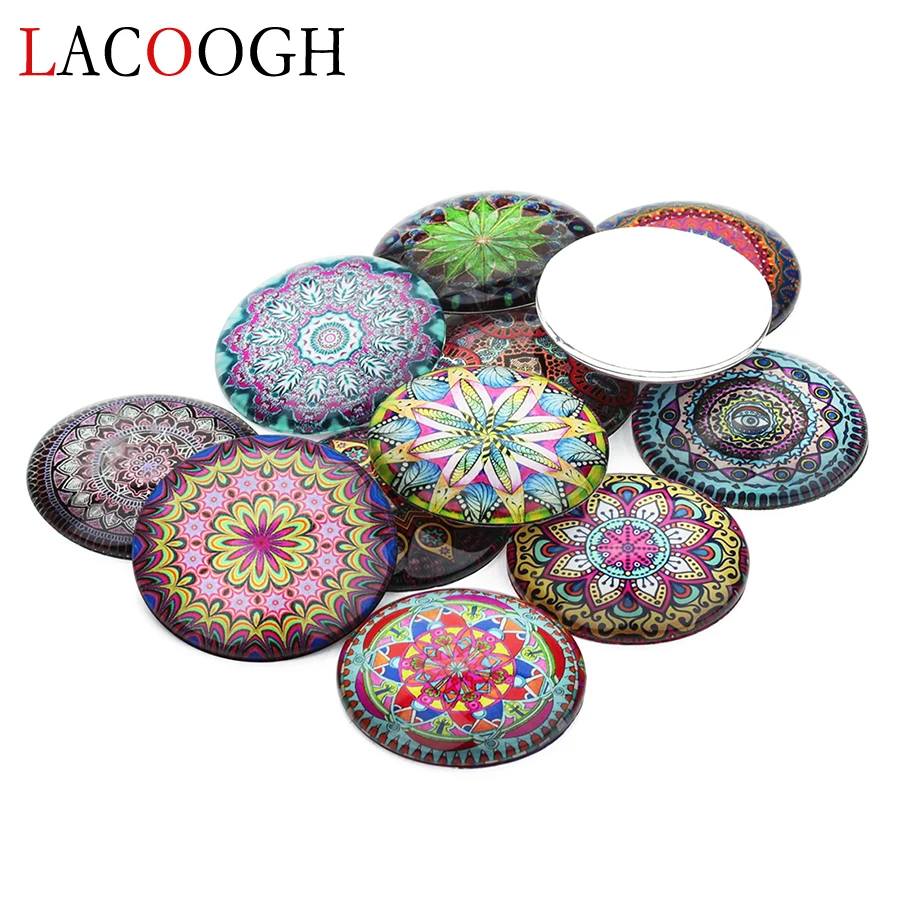 Оптовая продажа 20 шт 12 мм этнические богемные круглые стеклянные кабошоны с
