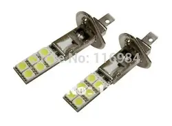 2 шт. белый H1 12 SMD 5050 автомобиль светодиодный противотуманный свет фар дальнего света лампы DRL лампы