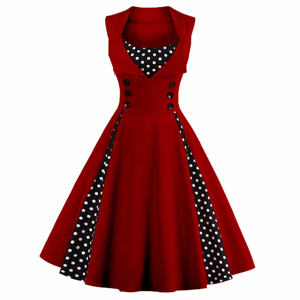 Винтажные платья в горошек 50s 60s Pin Up 5XL размера плюс женская одежда большие качели с цветочным рисунком рокабилли Ретро вечерние платья