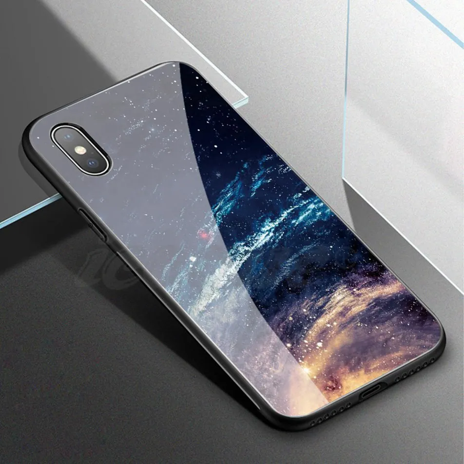 Tempered Glass Case For iPhone X iPhone 8 Plus Case Luxury Space Phone Cover for iPhone 8 6 6s 7 x 8plus Cases for iPhone 7 Plus (15)