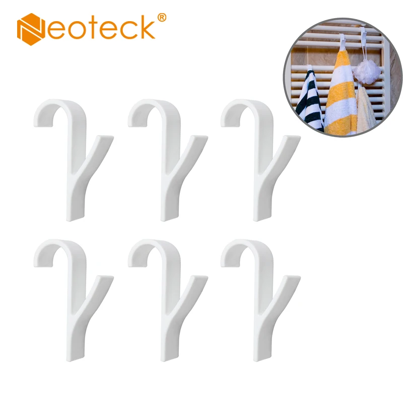 

Neoteck 6 Pcs Modern Stainless Steel Wall-Mount Towel Hook Coat Hanger for Bathroom Lavatory High quality Hooks Hanger