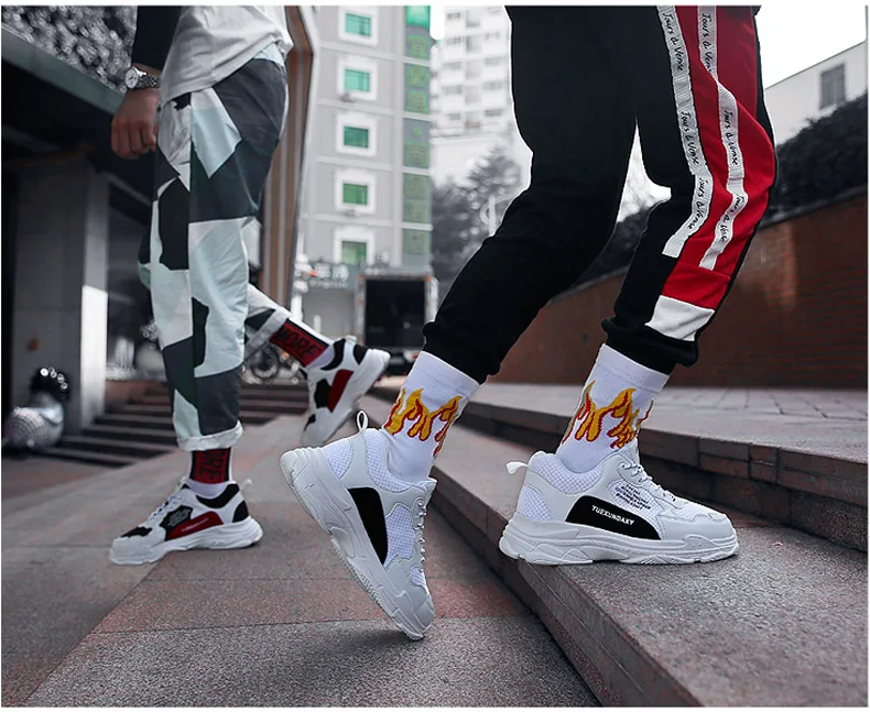 Men's Shoes High Platform Trainers Chunky Sneaker Dad Shoes Men Sneakers Mesh Footwear Breathable White Sneakers With Platform (12)