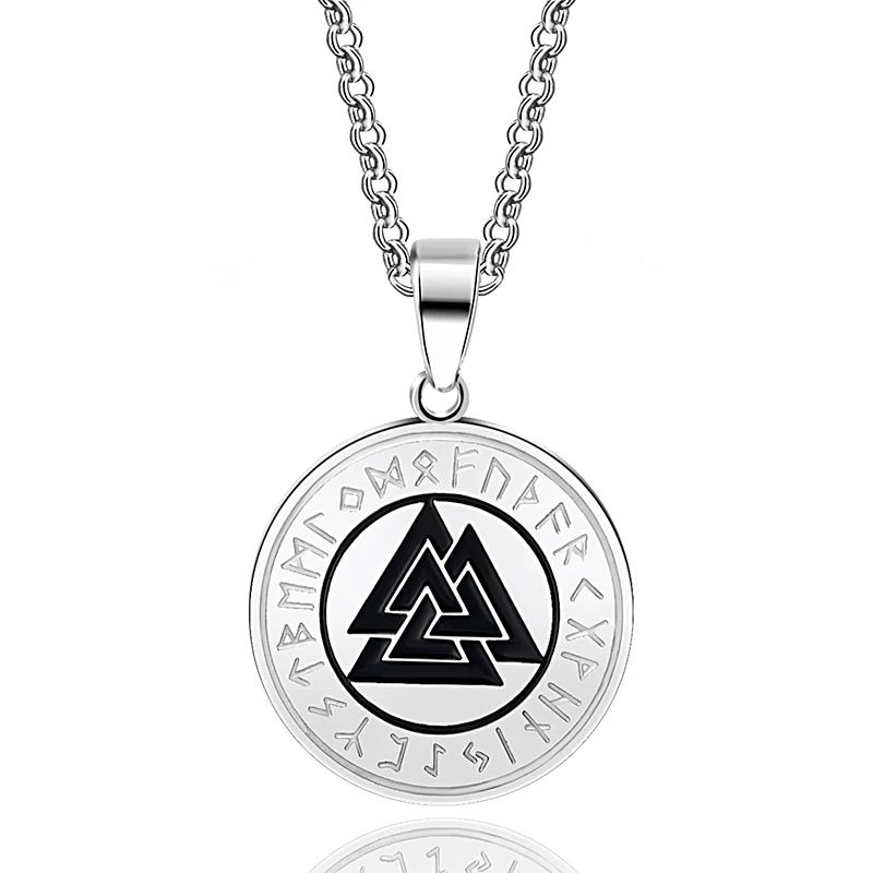 

ABAICER-1pcs Slavic Norway Valknut pagan amulet pendant Men necklace Scandinavian Viking jewelry Odin 's Symbol of Norse Warrior