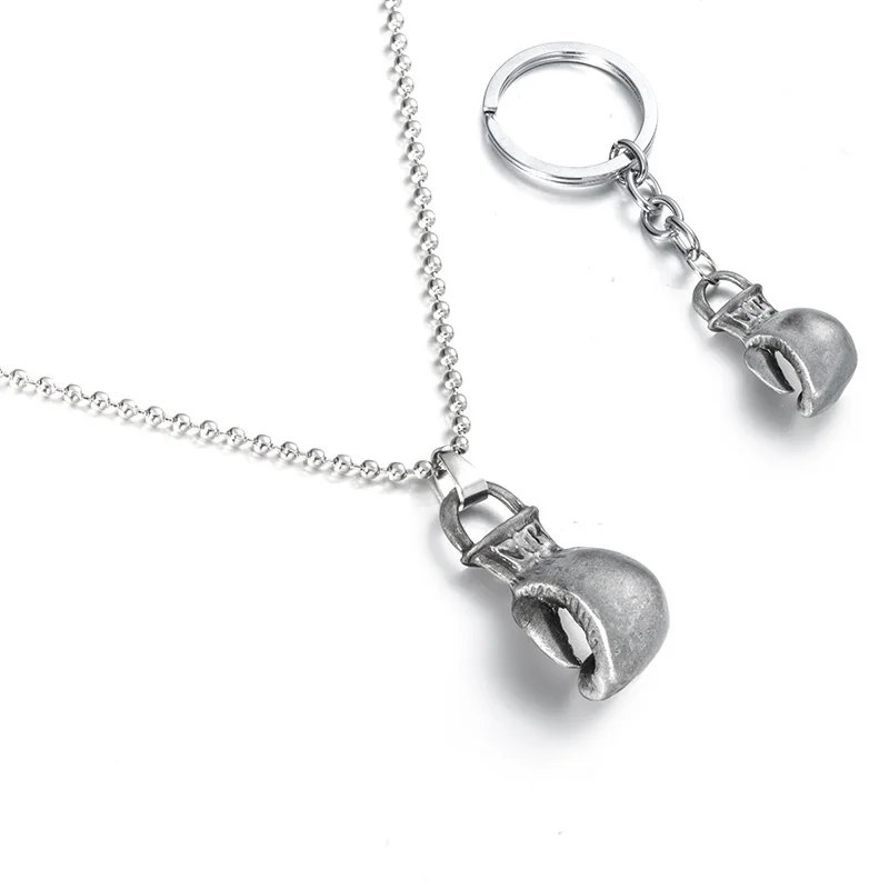 Fashion Collar Men Pendant Necklace&keychain Boxing Glove Gym Sport Charm Necklace For Man Jewelry Boyfriend Gifts|fashion necklace|necklace