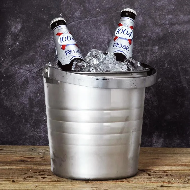 Portable stainless steel large ice bucket thick KTV bars cooler water