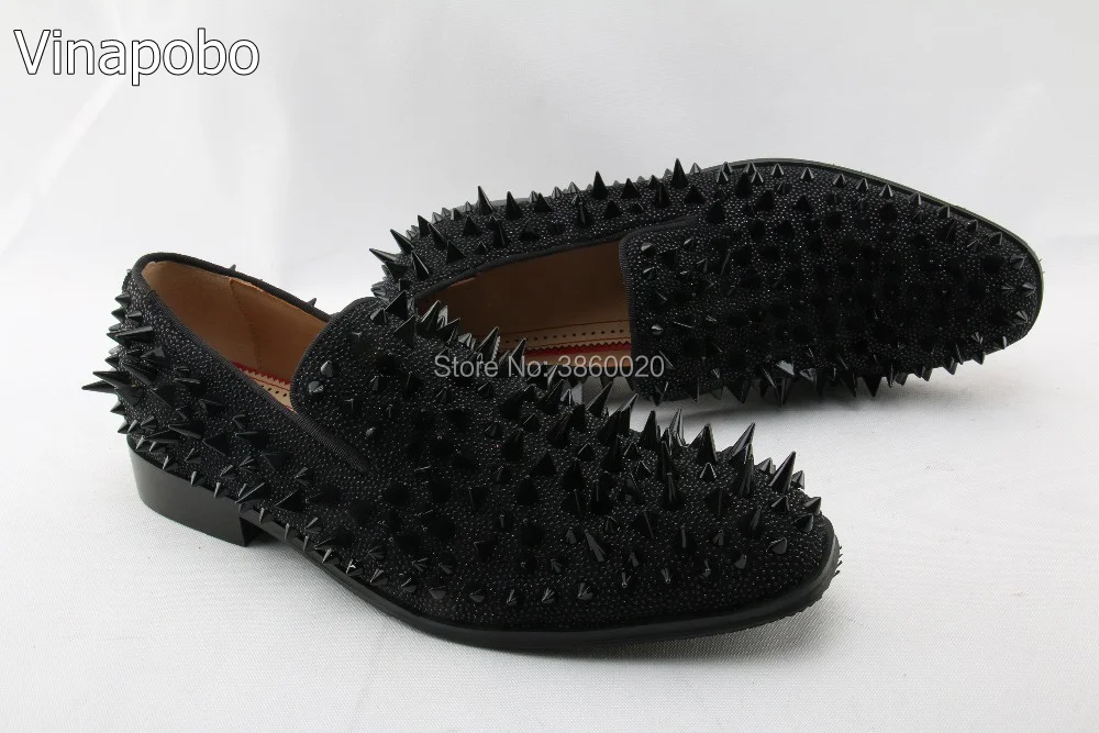 Beertola-Casual-Flats-Shoes-Man-Real-Leather-Studded-Rivets-Spikes-Shoes-Top-Quality-Low-Top-Slip