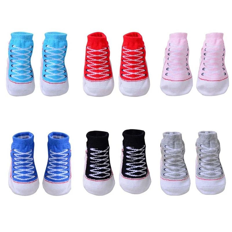 

Cute Infant Baby Boys Girls Clothing Toddler Anti-slip Soft Sole Socks Newborn Warm Shoelace Pattern Kid Toddler Ankle Socks