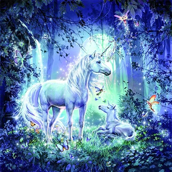 

Diamond Painting 5D DIY Full Drill Round Diamond Embroidery Magical Butterfly Unicorn Pattern Cross Stitch Wall Stickers