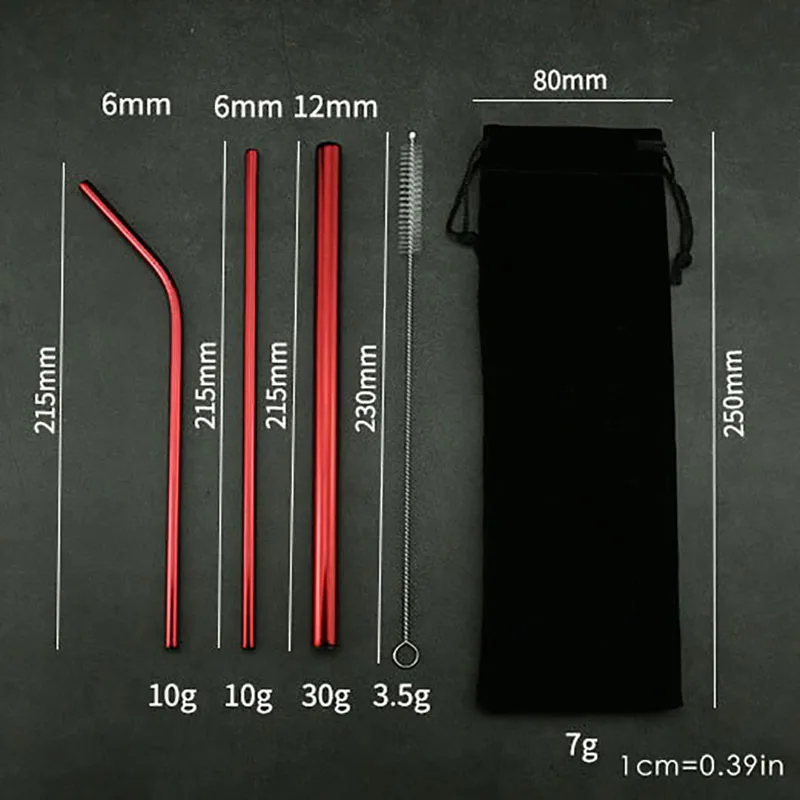 4 шт 304 нержавеющей стали соломинки набор многоразовые металлические соломинки для питья набор соломинок с кистью и сумкой для дома вечерние аксессуары для коктейлей
