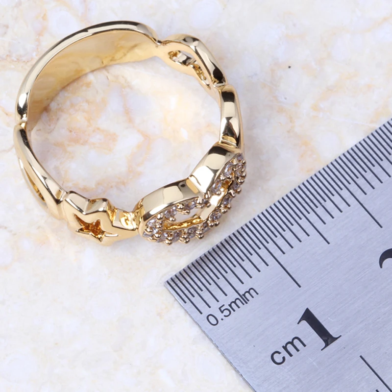 Лидер продаж! Увлекательный белый кубический цирконий в форме сердца свадебные золотые Цвет кольцо J253