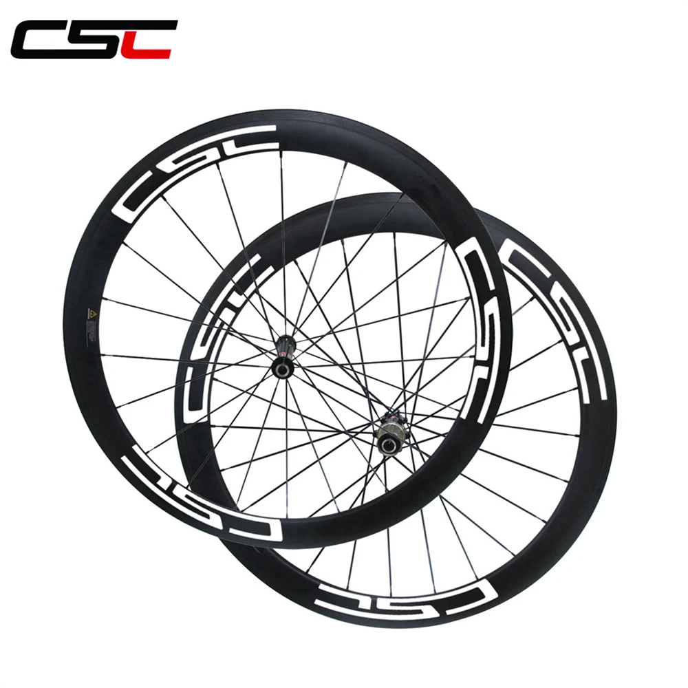 Discount CSC 25mm Wide U Shape 50mm Tubular Carbon Bicyle Road Wheels Novatec AS511SB FS522SB hub Mac aero CN 424 sapim cx ray Spokes 3