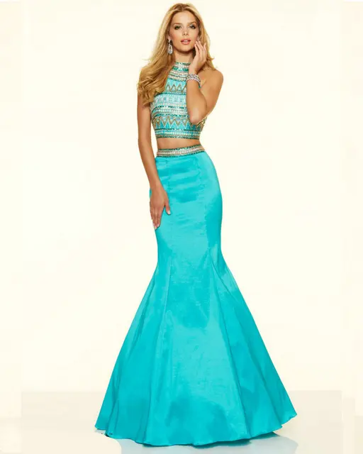 Neon Mermaid Prom Dress