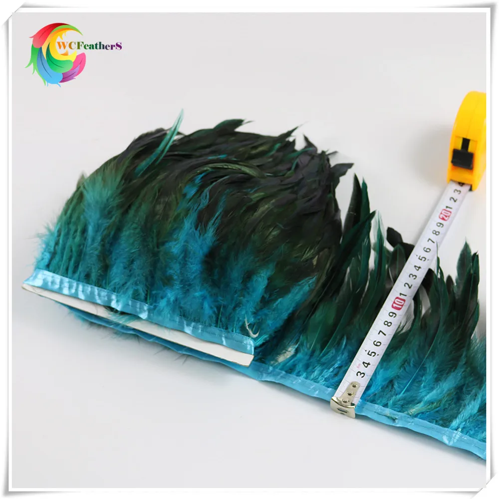6 turquoise rooster feather trims 5