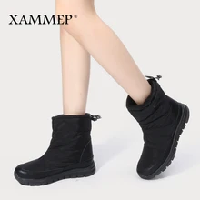 Женская зимняя обувь Брендовая женская обувь ботинки до середины икры плюшевые и шерстяные женские зимние ботинки высокого качества; большие размеры; Xammep