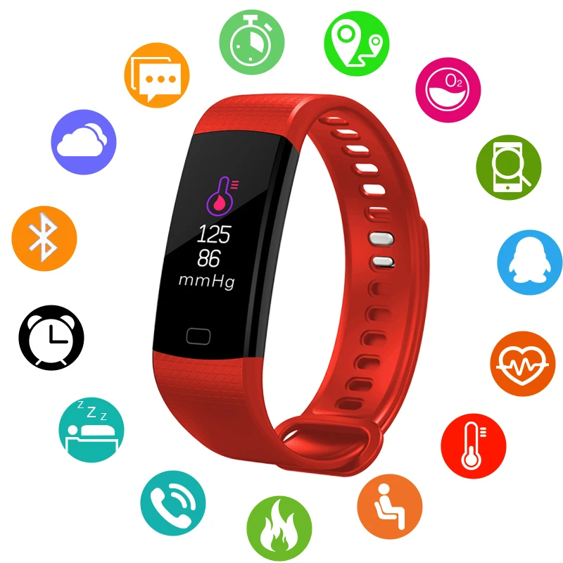 

BANGWEI Men's and Women's Smart Sports Watch Blood Pressure Heart Rate Monitor Pedometer Tracker Watch For Android IOS+Box