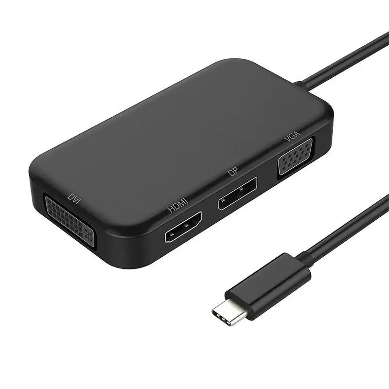 USB C To 4K HDMI/DisplayPort / VGA/DVI Adapter, Weton 4 In 1 Type-C 3.1 To HDMI VGA DVI DP Multiport Converter USB C To 4K HDMI/DisplayPort / VGA/DVI Adapter, Weton 4 In 1 Type-C 3.1 To HDMI VGA DVI DP Multiport Converter