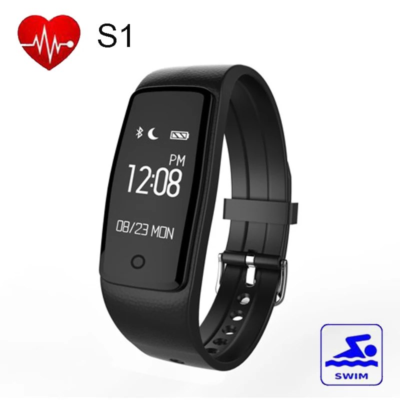S1 Bluetooth Умный Браслет Сердечного Ритма Смарт IP67 Водонепроницаемый Плавать Smartband