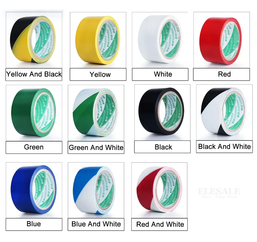 1 Roll 48mm*18m Waterproof PVC Warning Tape Anti-Skid Caution Barrier Safety Tapes for Warehouse Factory School caution warning tape