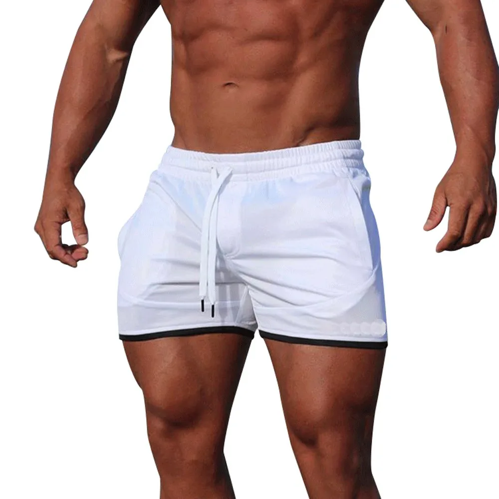 

Beach Shorts Men Bathing Suit Swim Trunks Color Clocking Drawstring Swimwear Quick Dry Swimsuit Beach Pants#E3