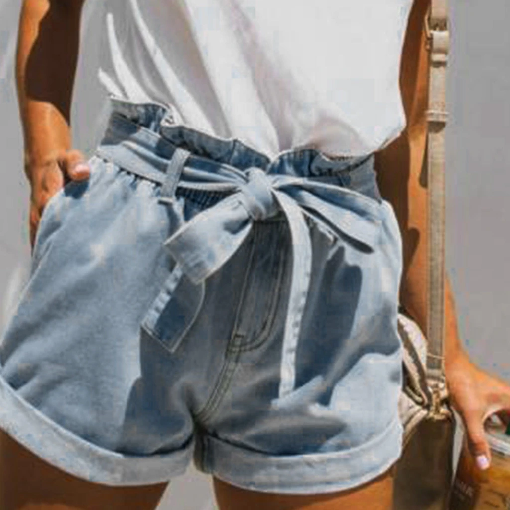 jean shorts with tie belt