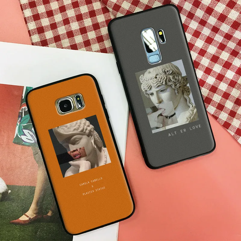 

Camila Cabello Lips Plaster statue Pattern coque Soft Silicone Phone Case Shell Cover For Samsung S7 Edge S8 S9 Plus Note 8 9