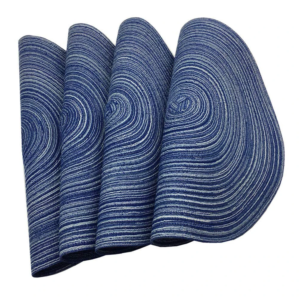 4 قطعة جولة المفارش ل طاولة طعام المنسوجة الحرارة مقاومة عدم الانزلاق المطبخ الجدول الحصير دائمة سهلة لتنظيف