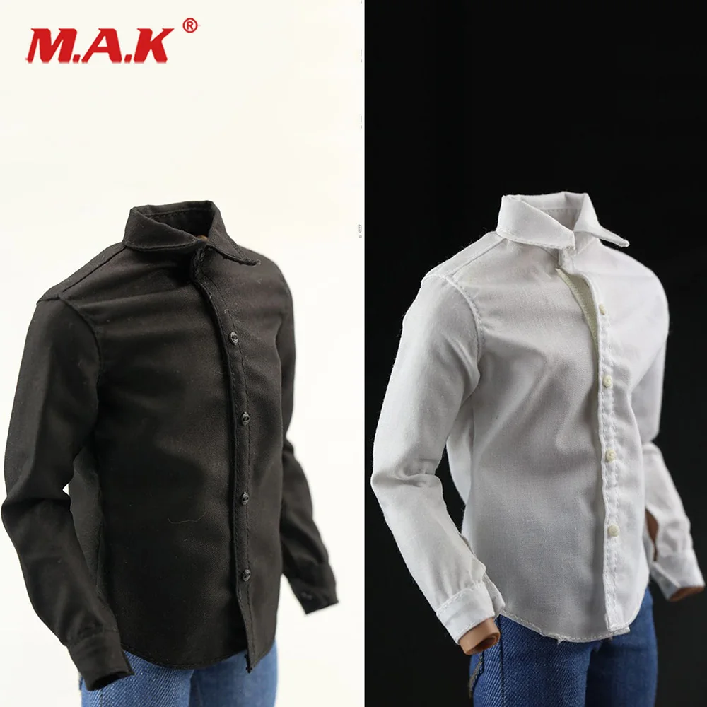 

1/6 Scale Solid color white black color Shirt Model top shirt For 12'' Male female Figures