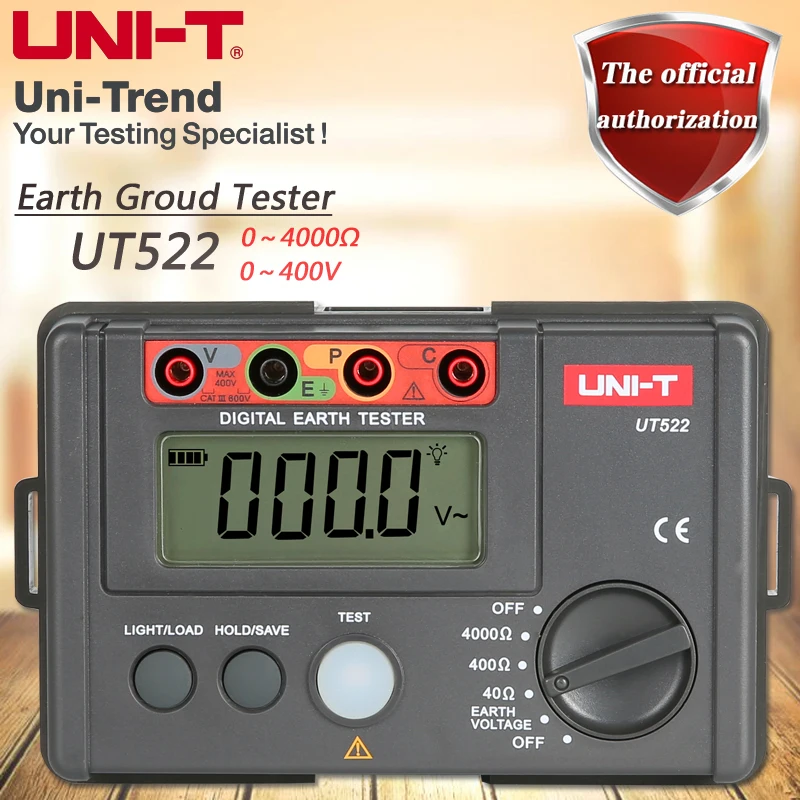 UNI T UT522 Ground Resistance Tester Low Voltage Display Data Storage
