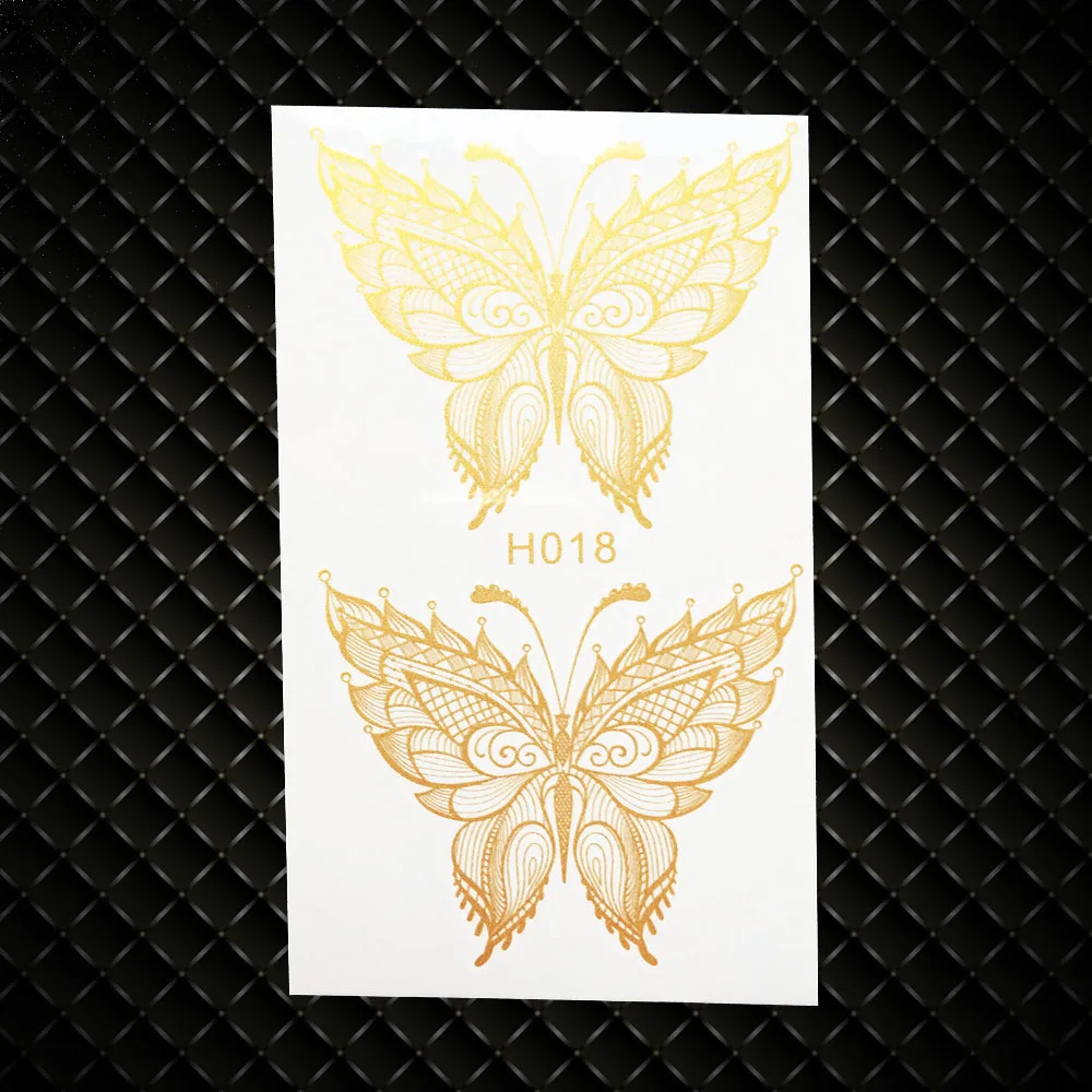 

3D Golden Henna Lace Temporary Tattoo Stickers Kids Body Art Arm Tattoo Legs Face GGH018 Children Xmas Gifts Waterproof Tattoos