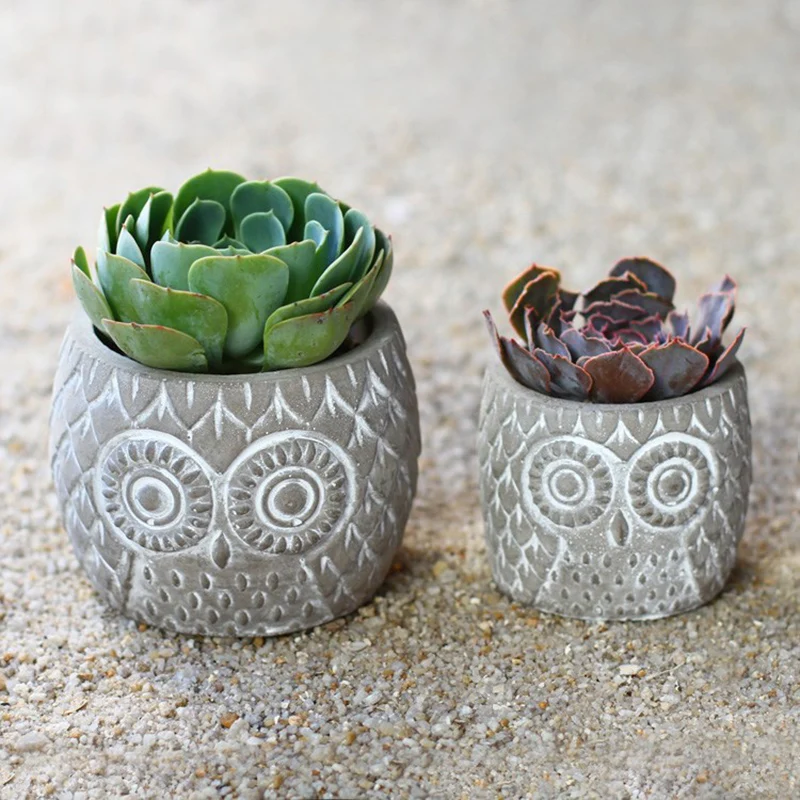 Kopen Uil Ontwerp Mallen Voor Bloempot Beton Bloempot Mallen Planten Pot Siliconen Mallen Beton Decor