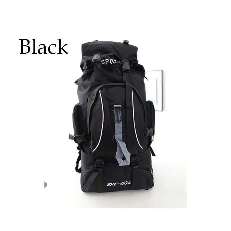 60L ValueExtra Большая вместительная походная сумка для мужчин и женщин, сумка на плечо, рюкзак для путешествий, Сумка Для Путешествий, Походов, Кемпинга, экипировка для мужчин - Цвет: Black