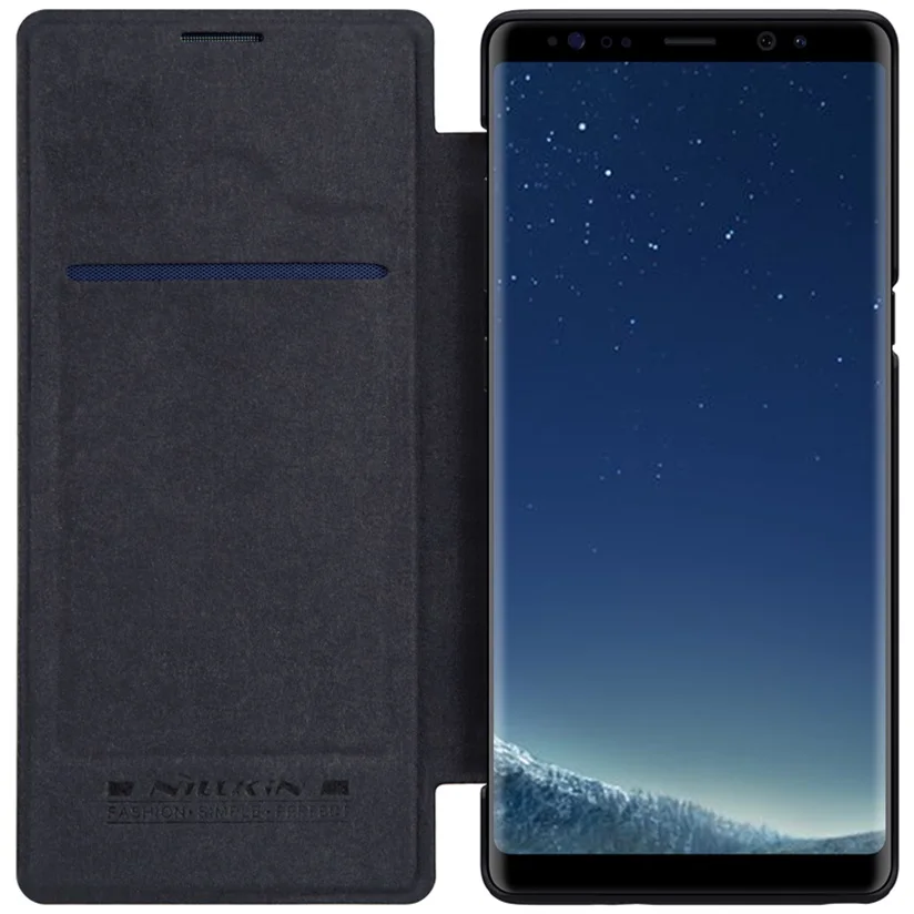 Флип чехол для Samsung Galaxy Note 8 Nillkin Qin Series винтажный кожаный книжка с кармашком карт