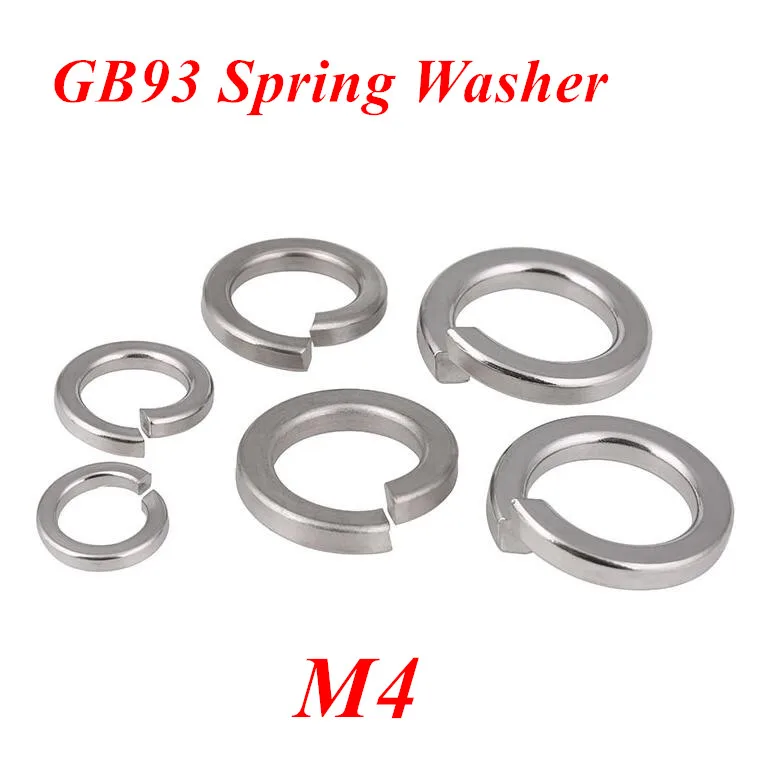 500pcs M4 GB93 Spring Washer Shim Washer Ring Washer 4mm Circlip
