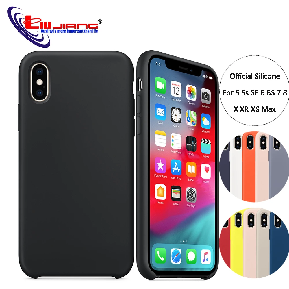Have LOGO Original Official Style Silicone Case For iPhone X XS MAX XR 8 6 S Plus 5 5S SE Case