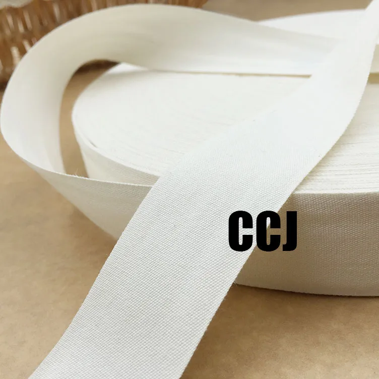 

free shipping 100yards Cotton Ribbon Webbing Tapes DIY Craft Sewing/beige plain weave/handmade cotton tape/Cotton webbing